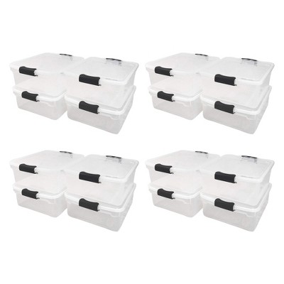 Homz 66 Qt Stackable Storage Bin With Latching Lids - Clear Plastic, 2-Pack