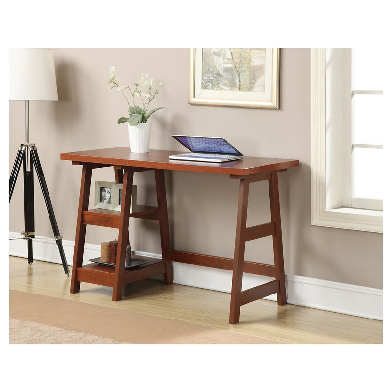 Breighton Home Trinity Trestle Style Desk with Built-In Shelves, 4 of 8