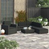 vidaXL Garden Lounge Set Black (Rattan), Black (Cushions) - 2 of 4