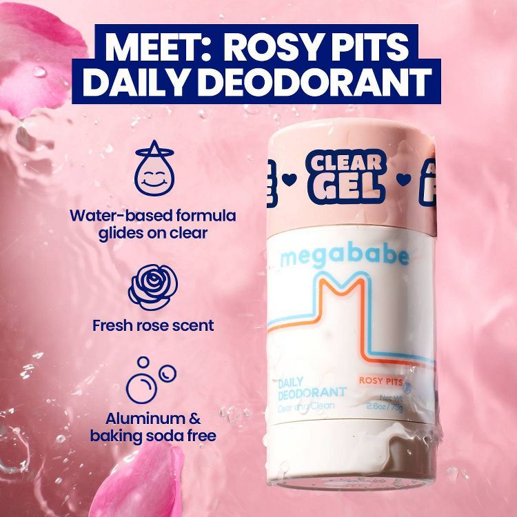 Megababe Rosy Pits Daily Solid Deodorant - 2.6oz, 2 of 8