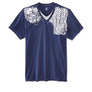 I.N.C International Concepts Mens Americana Layered V Graphic T-Shirt, Blue, Medium - 1 of 1