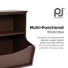 PJ Wood Multi-Functional Bookcase, Store or Display Books of Different Sizes, Wooden Floor Standing Shelf Organizer for Home or Office, Espresso - 2 of 4
