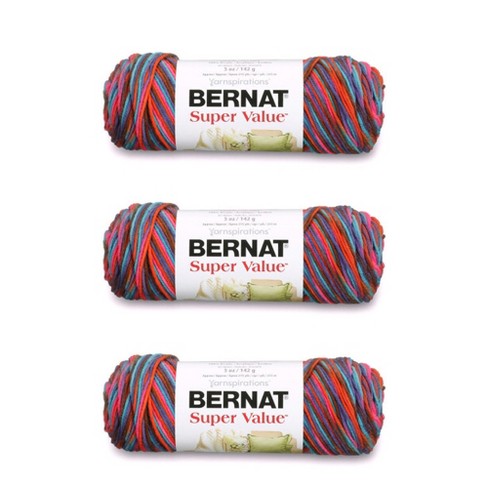 Bernat Super Value Twinkle Variegated Yarn - 3 Pack Of 141g/5oz