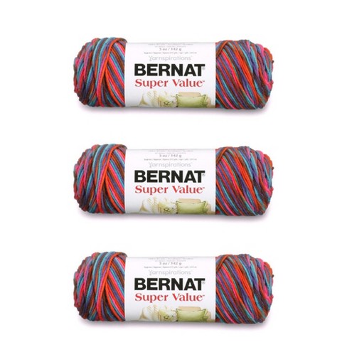 Bernat Super Value Sedona Sunset Variegated Yarn - 3 Pack of 141g/5oz -  Acrylic - 4 Medium (Worsted) - 275 Yards - Knitting/Crochet