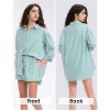 EXLURA Women's Summer 2 Piece Sets Long Sleeve Button Down Shirts Matching Short Sets Oversized Spring Vacation Outfits - 4 of 4