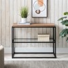 42" Black and Bronze Metal Console Table with Rustic Oak Wood Shelf - Henn&Hart - 4 of 4