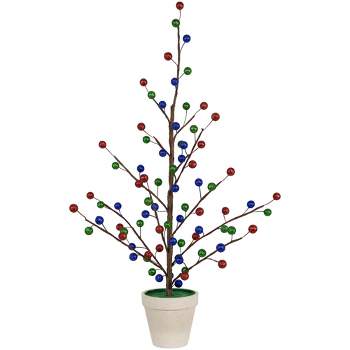 Northlight Glittered Ball Ornament Artificial Christmas Tree - Unlit - 24"