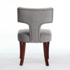 CAVINAS Counter Height Bar Stools Set of 2 with Wood/Stainless Steel Legs,Linen/Chenille Accent Chairs with Curved Back,Barstools with Copper Nails - 3 of 4