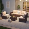 Aoxun 6-Piece Outdoor Wicker Patio Furniture Set with Thick Cushions, Coffee Table & Waterproof Cover  Modular Rattan Sofa for Deck,Garden or Backyard - 3 of 4