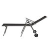 GlasFlength Patio Seating with Wheels, Patio pool chaise lounges , Outdoor Chaise Lounge Chair Adjustable Reclining Bed with Armrest, Black, - 2 of 4
