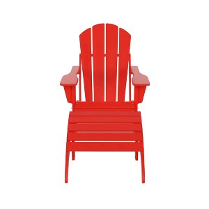 WestinTrends Malibu HDPE Outdoor Patio Folding Poly Adirondack Chair with Ottoman (2-Piece Set) - 1 of 4