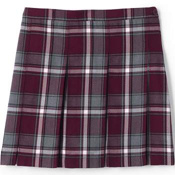 Lands' End School Uniform Kids Plaid Box Pleat Skirt Top of the Knee