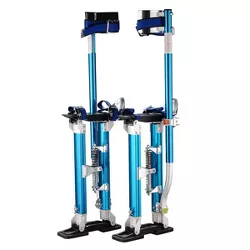 Fleming Supply Adjustable Aluminum Drywall Stilts - 24"-40" Tall, Blue