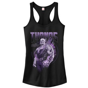 Juniors Womens Marvel Avengers: Avengers: Infinity War Thanos Villain Racerback Tank Top - 1 of 4
