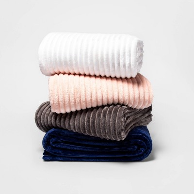 Ribbed Plush Bed Blanket - Room Essentials™