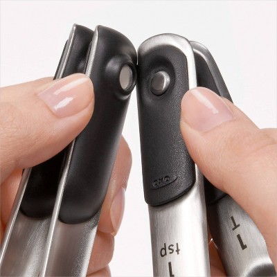 OXO 4pc Stainless Steel Magnetic Measuring Spoons Black