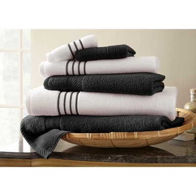 Modern Threads 6 Piece Quick Dry Stripe Towel Set.
