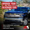 AMERICAN MODIFIED Armor Grille w/ Amber LED Lights, Emblem Base & Cam Bracket for 2019 to 2021 Chevy Silverado 1500, Chrome - 3 of 4