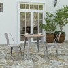 Merrick Lane Indoor/Outdoor Dining Table, 23.75" Square All Weather Poly Resin Top with Steel Base - 2 of 4