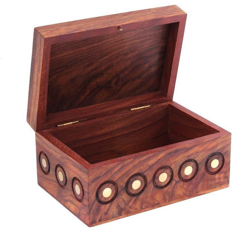 Store Indya Wooden Jewelry Box Storage Organizer and Keepsake Accessory Holder, 2 of 7