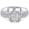 Pompeii3 1 5/8CT Princess Cut Halo Diamond Engagement Ring 14k White Gold Lab Created - 4 of 4