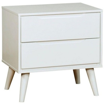 NicBex 16 inch Wide Nightstand with 2 Drawers,Side Table with Solid wood Round Tapered Legs ,Bedside Table for Bedroom,Living Room