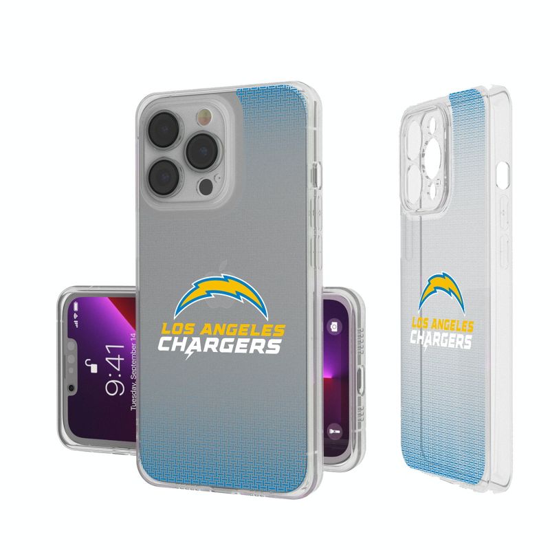 Keyscaper Los Angeles Chargers Linen Clear Phone Case, 1 of 7