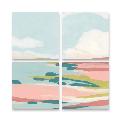 Trademark Fine Art June Erica Vess  Colorful Coast II 4 Piece Panel Set Art