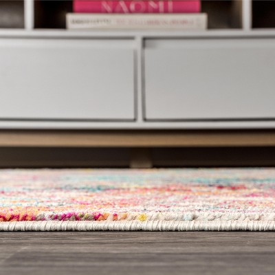 Multi-Color Abstract Synthetic 8x10 Area Rug