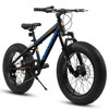 NAYSAYE Bicycle 20 Inch Fat Tire Mountain Bike 7 Speed with Dual Disc Brakes for Teens and Adults, Black, 51.18"*9.84"*27.17" - 2 of 4