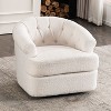 Jessica Swivel Chair with Ottoman, Single Sofa for Bedroom/Office/Reading Spaces, Teddy Velvet Fabric Accent Chair - Maison Boucle - 2 of 4