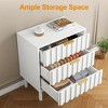 Heynemo 3 Drawer Dresser, Modern Chest of Drawers with Fluted Panel Design, Wooden Storage Nightstand Side Table with Chic Edge Pull - 2 of 4