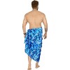 HAPPY BAY Men's Sarong Cover Up Swim Beach Wraps One Size Azure Tie Dye - 3 of 4
