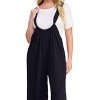 Slickblue Plus Size French Terry Wide Leg Overalls Jumpsuit with Pockets - Brick or Black - Size 1XL-3XL - 3 of 4