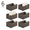 mDesign Woven Farmhouse Pantry Food Storage Bin Basket Box, 6 Pack, Dark Brown - 2 of 4