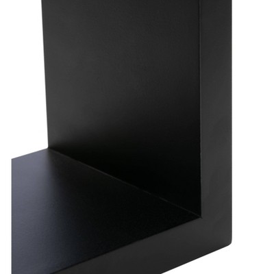 Sleek Black Floating Cube Wall Shelves, Set of 3