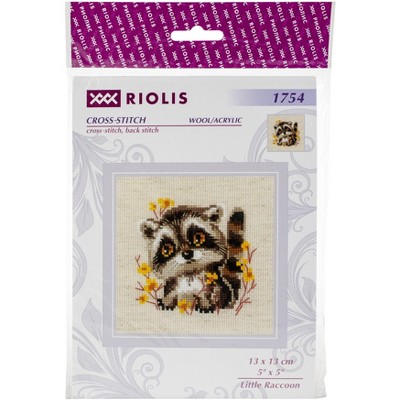RIOLIS Counted Cross Stitch Kit 5"X5"-Little Raccoon (14 Count)