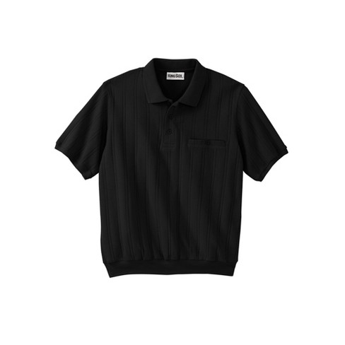 Kingsize Men's Big & Tall Banded Bottom Polo Shirt - Tall - 2xl, Black ...