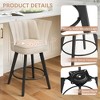 Arceso 360-degree Swivel Bar Stools, 26" Counter Height Bar Stools With High Back And Wood Legs, 2pcs Morden Barstools For Kitchen Counter - 4 of 4