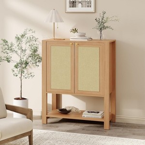 GustoWave 5-Tier Farmhouse Rattan Shoe Storage Cabinet for Entryway Foyer Hallway - 1 of 4