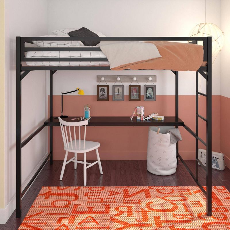 Full Max Metal Loft Bed with Desk - Room & Joy, 4 of 11