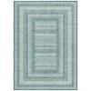 Teal Blue And Ivory Geometric Washable Indoor Outdoor Area Rug - 4 of 4