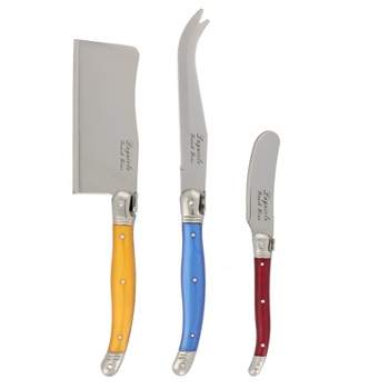 4pk Stainless Steel Laguiole Faux Marble Steak Knives Blue - French Home