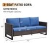Buenhomino Outdoor Patio Furniture - Wicker Sofa with Removable Cushion, 3 Seater Rattan Couch with Deep Seat for Balcony Deck Backyard - 3 of 4