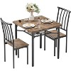 GOCAPTAIN Dining Table Set for 2, 3 Piece Kitchen Table with Low Storage Rack & Built-in Wine Rack, Black Steel Frame for Small Space, Apartment - 4 of 4