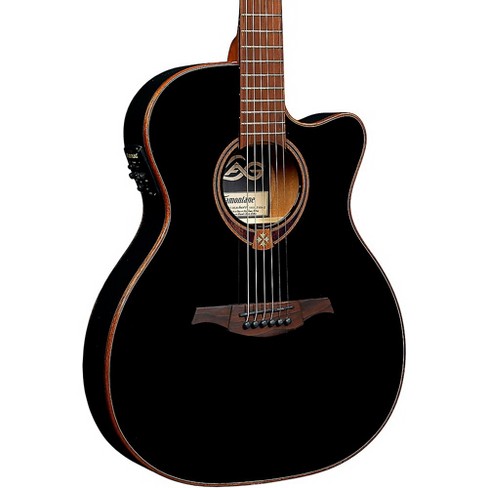 Lag Guitars Tramontane T118asce-blk Auditorium Slim Acoustic-electric Guitar Black : Target