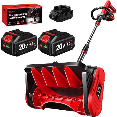 SILVEL 20V Cordless Snow Shovel 13" Snow Thrower with Adjustable Handle & Directional Chute, Includes 2 Batteries, Fast Charger & Ice Scraper
