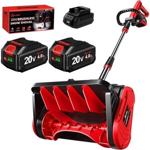 SILVEL 20V Cordless Snow Shovel 13" Snow Thrower with Adjustable Handle & Directional Chute, Includes 2 Batteries, Fast Charger & Ice Scraper - 1 of 4