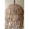 Jellyfish-Inspired Pendant Light – Wooden Bead Chandelier – 38"Tall by Kalalou - 2 of 3
