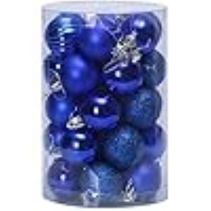 COZONY 34 Pcs Shatterproof Christmas Ball Ornament Set, Xmas Tree Hanging Decor for Holiday Wedding - 1 of 4